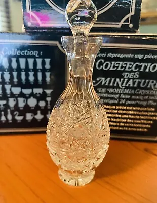 VTG Czech Republic Perfume Bottle Lead Crystal Dauber Bohemia Hand Cut Glass IOB • $21