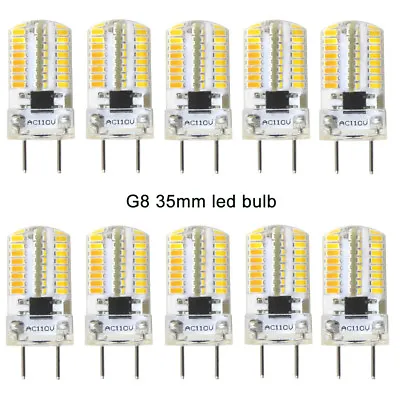 10pcs G8 LED Light Bulb 64-3014 SMD 2.6W 120V For Cabinet Lighting Warm White #H • $16.99