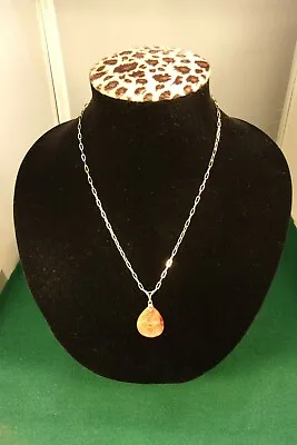 14k Gold ( Nubian Ibex's Horn  Bale) Rust Jadeite  Hearts  Pendant + Gf Necklace • $140.92