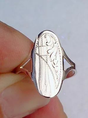 #40-New Sterling Silver 925 Signet Ring Size 8.5 Made In The Czech Republic • $20