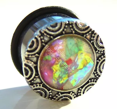 £3.76 • Buy Steel Single Flare Synthetic Opal Ear Tunnel Plug 6mm - 25mm