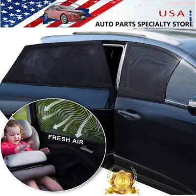 2PC Car Rear Window Screen Shade For Camping Protection From Bug UV Mosquito Net • $17.67
