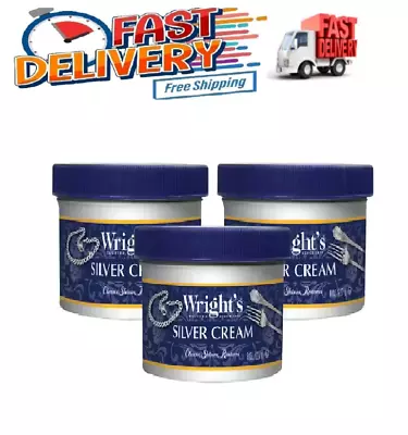 Wright's Silver Cleaner And Polish Cream - 8 Oz 3 PACK • $22.96