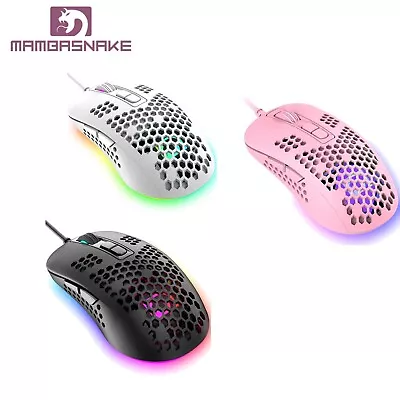 Wired Gaming Mouse Ultralight 4 Kinds RGB Backlit 2400DPI 4 Levels Adjustabel • $22.99