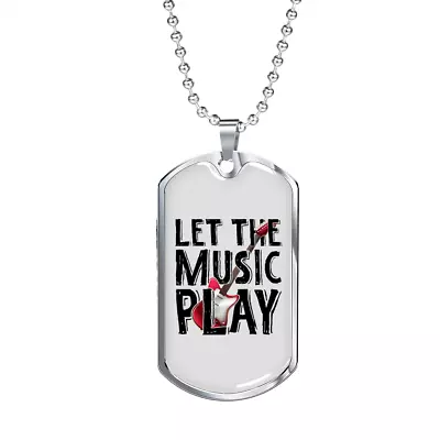 Musician Necklace Let The Music Play Necklace Stainless Steel Or 18k Gold Dog T • $49.95
