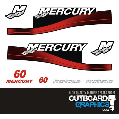 Mercury 60hp Four Stroke Outboard Decals/sticker Kit • $49.88