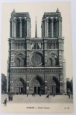 Vintage Paris France Notre Dame Facade Postcard P35 • $9.99
