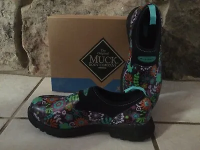 £26.31 • Buy NEW Muck Boots Woman’s BREEZY LOW BLACK FLORAL Slip On Shoes Size US 5