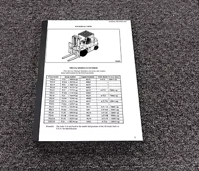 Mitsubishi FD14 Forklift Chassis & Mast Shop Service Repair Manual 30231-Up • $209.30