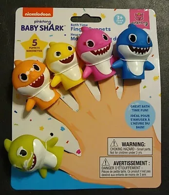 🔥 Nickelodeon Pinkfong Baby Shark Vinyl 5 Finger Puppets Age 3+ Bath Time  • $14.87