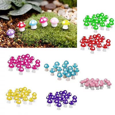 20XCute Mini Mushroom Garden Ornament Miniature Plant Pots Fairy Dollhous-wq • £4.40