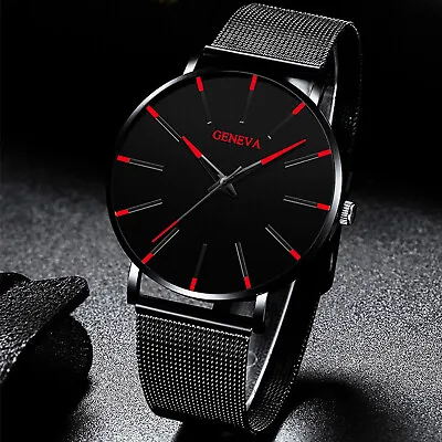 £5.99 • Buy Watches Men's Ultra Thin Business Mesh Strap Quartz Watch Fashion Analog Wrist