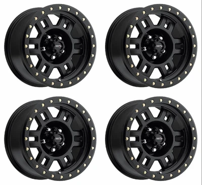 $756 • Buy Set 4 16  Vision Off-Road 398 Manx Matte Black Wheels 16x8 5x4.5 Rims 0mm