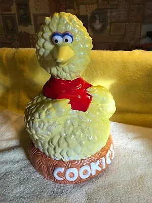 Vintage Muppets Inc. Ceramic Yellow Big Bird Cookie Jar Red Bandana FR/SHP • $57.99