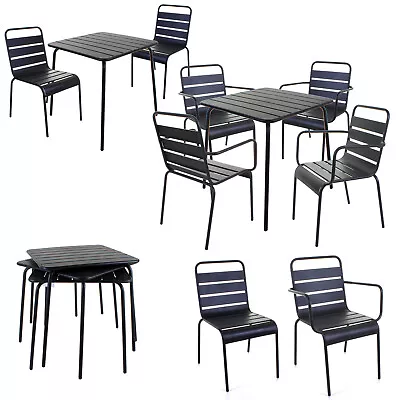 Garden Table & Chair Set Bistro Outdoor Summer Metal Furniture Patio Seating • £129.99