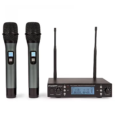 KAM KWM1940 Dual UHF Wireless Handheld System Radio Microphone • £135