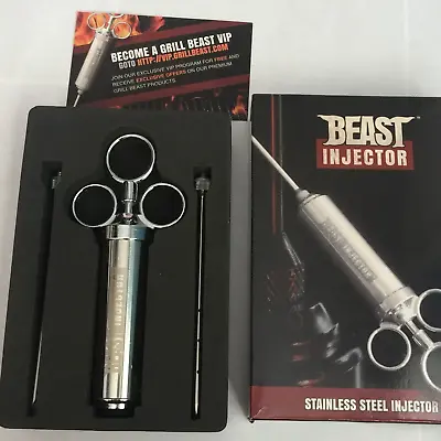Grill Beast Meat Injector Stainless Steel Large Barrel 2 Marinade Needles 2 Oz  • $11.86