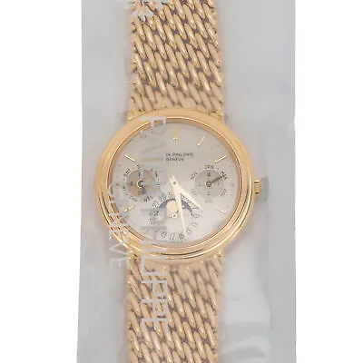 Patek Philippe Vintage Perpetual Calendar Auto Gold Mens Watch 3945/1J • $47950