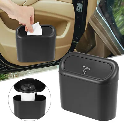 Vehicle Trash Bin Door Hanging Trash Can Rubbish Garbage Car Storage Box Black • $15.72