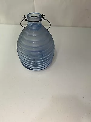 Vintage Blue/Clear Glass Bee-Hive Shaped Wasp/Fly Trap • $25