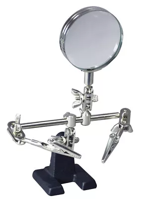 New Soldering Iron Stand Helping Hands Magnifying Glass Magnifier Crocodile Clip • £6.99