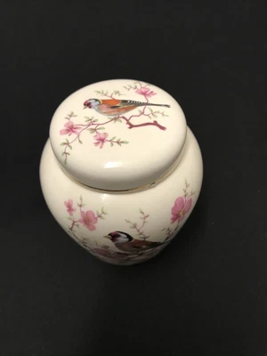 £1.99 • Buy Royal Worcester PALISSY Ginger Jar Finch And Blossom - VGC