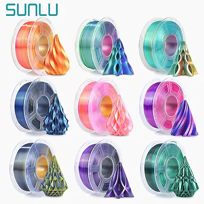 SUNLU Silk PLA+ Dual/Tri-Color 3D Printer Filament 1.75mm 1KG 360° Spin Unveils  • $32.36