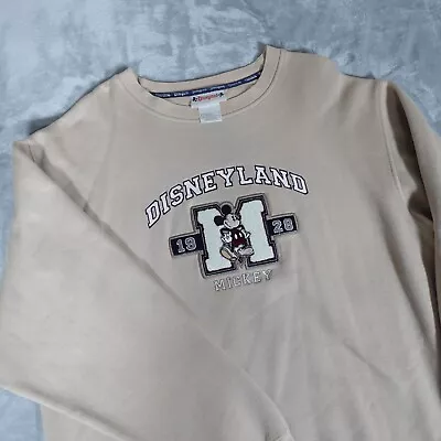 Vintage Disneyland Mickey Mouse Embroidered Crewneck Sweatshirt Mens XL Beige • $19.99