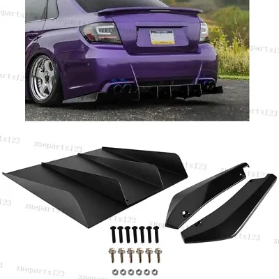 For Subaru WRX STI Rear Diffuser 4 Fin Splitter Bumper Lip Spoiler + Rear Spats • $46.95