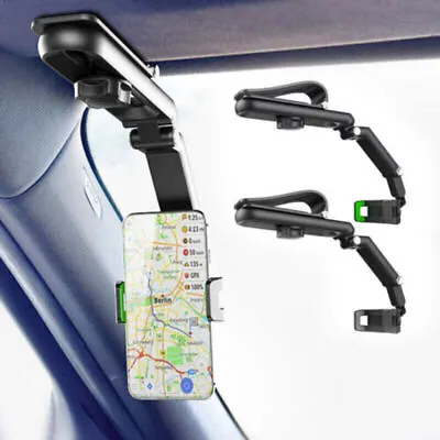 360° Rotatable And Retractable Rearview Mirror Car Phone Holder Multifunctional • £5.89