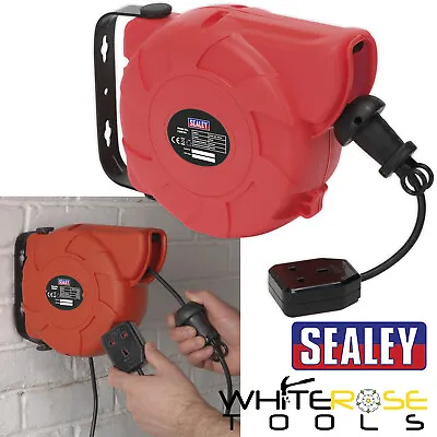 Sealey Extension Cable Reel System Retractable 10m 1 X 230V Plug Socket Outlet • £69.85