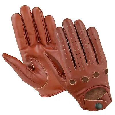 MOTERO Mens  Driving Gloves Real Lambskin Leather Mens Winter Dress Gloves • £8.99