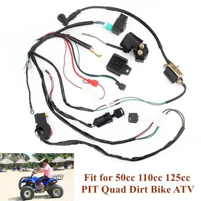 Wiring Harness Loom Solenoid Coil CDI For 50 110 125cc Quad Pit Dirt Bike ATV • $62