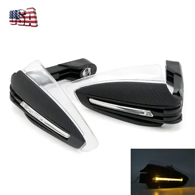 7/8 Inch Motorcycle Hand Guard Handlebar Handguards LED Turn Signal Light 22mm • $46.99