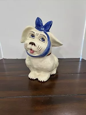 Vintage Shawnee Pottery Muggsy With Toothache Cookie Jar Blue Tie/Bow - SeeNote • $45