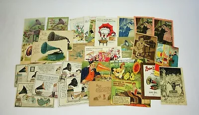 W Lot 32 Vtg POSTCARDS Featuring PHONAGRAPHS Gramaphone Victrola • $49.81