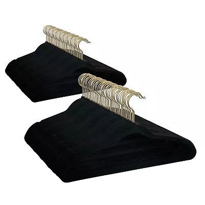 Velvet Clothing Hangers 100 Pack Black Non-Slip Space SavingNew • $29.66