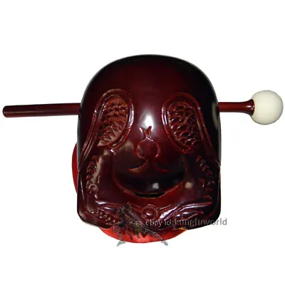 4 Inches Buddhist Monk Annatto Wooden Fish Mokugyo Temple Block Muyu Instrument • $36