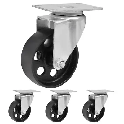 2/4PCS Swivel Casters 3  & 3.5  Heavy Duty Steel Cast Iron Plate Casters Wheels • $29.88