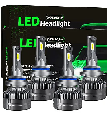 LED Headlight Bulbs Conversion Kit 9005 9006 High Low Beam Bright Cool White 4Pc • $40.49