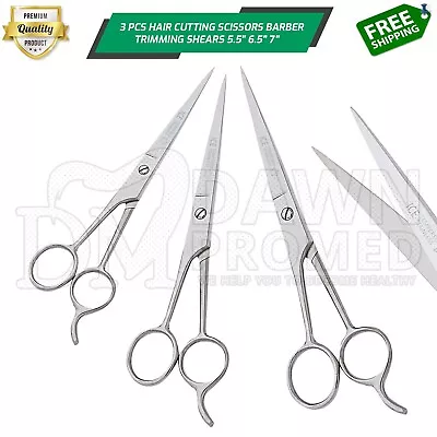 3-Pcs Set Hair Cutting Scissor Barber Trimming Shear 5.5  6.5  7  German Grade • $9.23