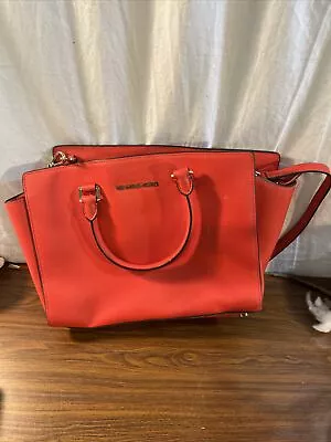 Michael Kors Red Tote Purse Large With Shoulder/handle Straps • $13.50