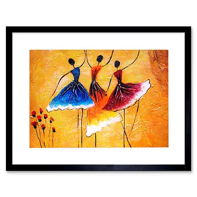 Ballet Dancers Painting Framed Wall Art Print 9X7 In • £15.99