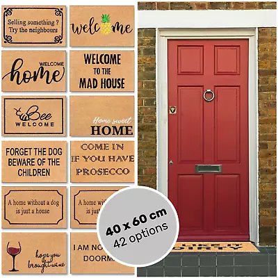 Funny Doormat Non Slip Coir Indoor Outdoor Front Door Mat Hall Rug Rubber Matt • £9.95