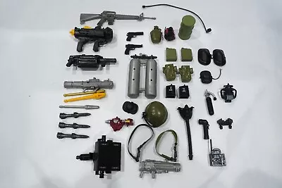 G.I. Joe Accessories 39 Pc Lot 12 Inch Weapons Missiles Helmet Belts Radio • $42.99