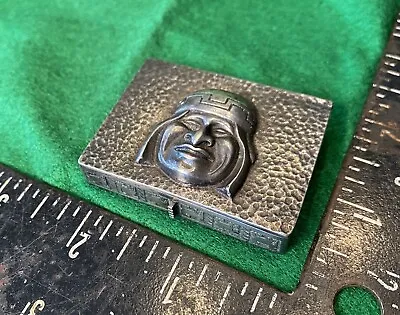 Antique 800  Silver Snuff Pill Card Box PERU - Nicely Tooled • $38