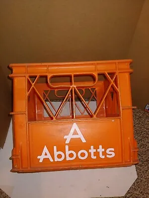 Vintage 1970's 1976 Abbotts Dairy Orange Plastic Milk Crate CasePennsylvania • $20