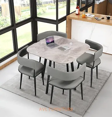 Marble Ceramic Dining Table And Chairs Cafe Diner Retro .. • £239