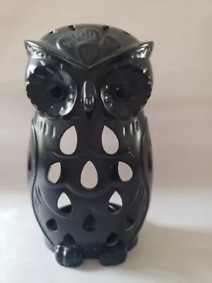 Vintage Black Metal OWL LANTERN Tea Light Candle • $15.95