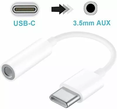 USB Type C To 3.5mm AUX Audio Headphone Jack Cable Adapter For Samsung Huawei • £2.99